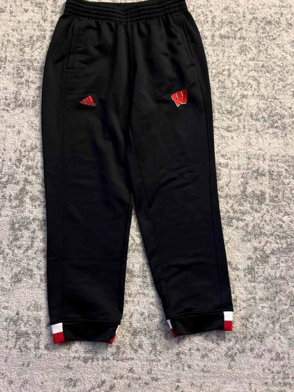 Adidas Wisconsin Badgers Black Sweat Pants Size Medium